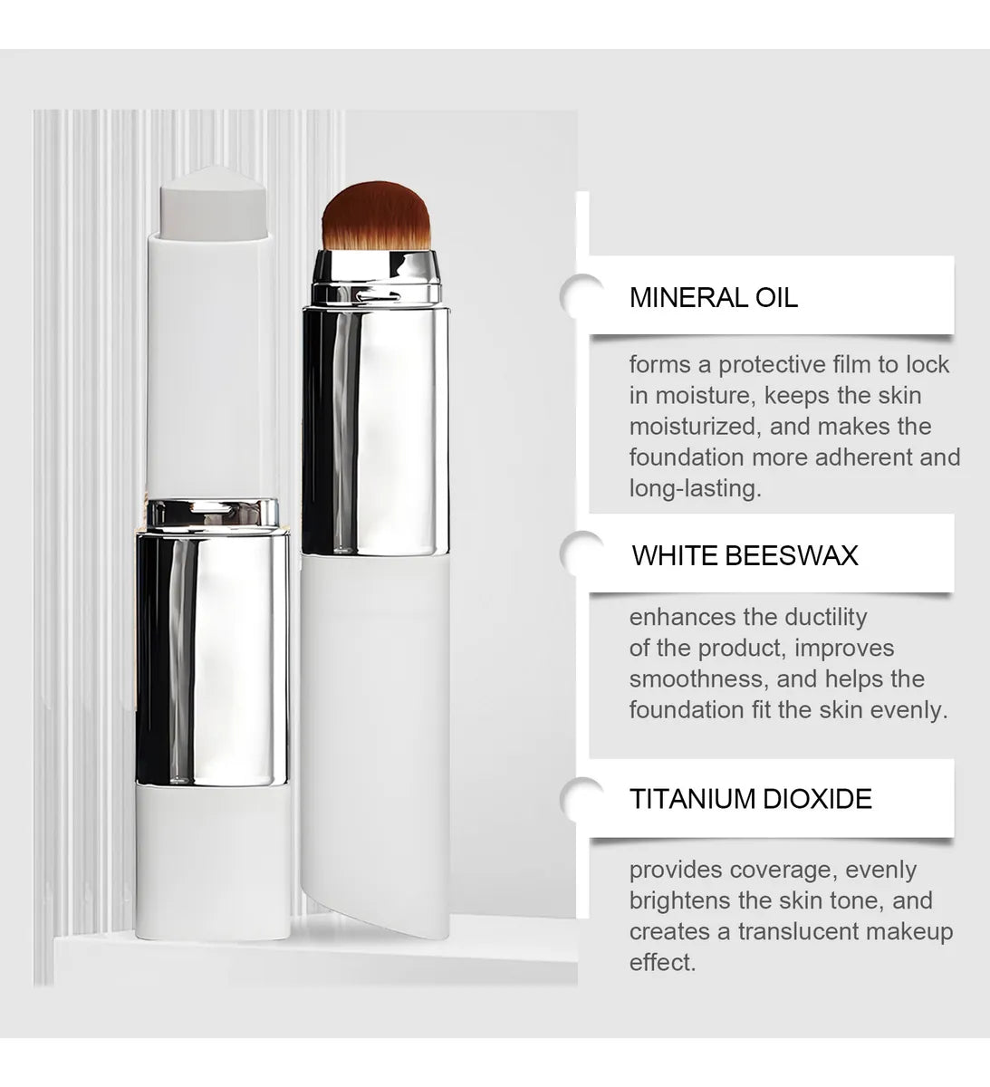 Color changing foundation stick