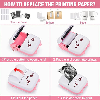 Portable Mini Pocket Printer BT Thermal Printer
